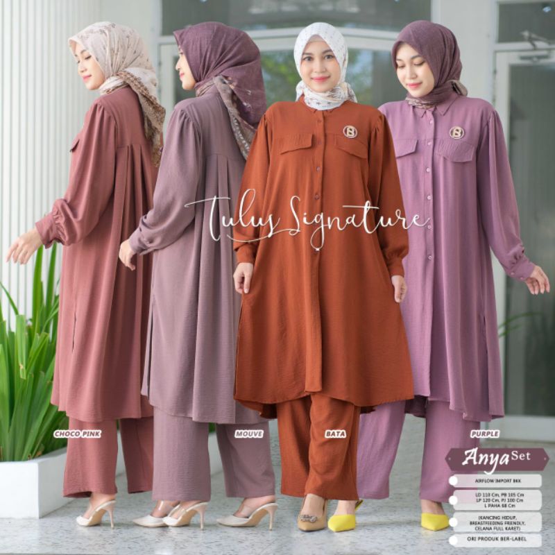 ANYA SET BY TULUS SIGNATURE / ONESET LD110 MUSLIMAH / Setelan wanita airflow import murah