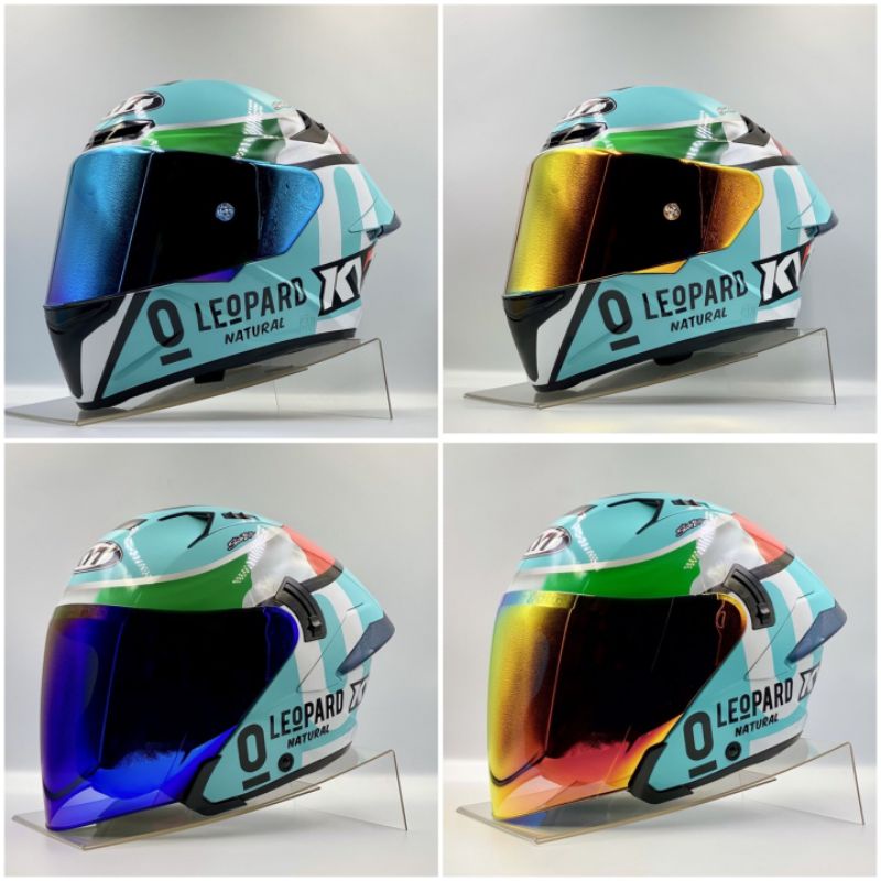 HELM COUPLE KYT TT COURSE & KYT NFJ MOTIF DENNIS FOGGIA LEOPARD PAKET GANTENG