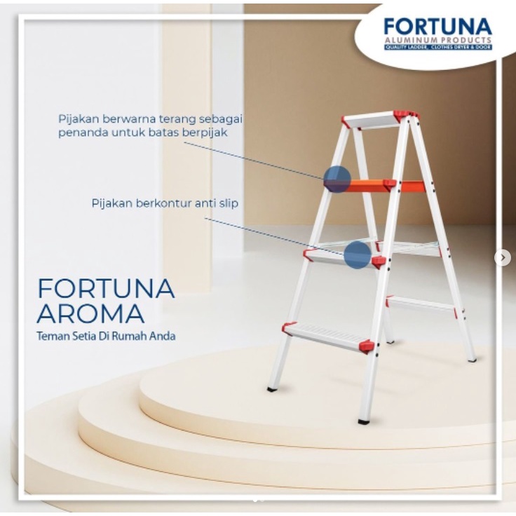 Fortuna Aroma AR 05 Tangga Lipat Aluminium Tangga Manten 1.3 meter AR05