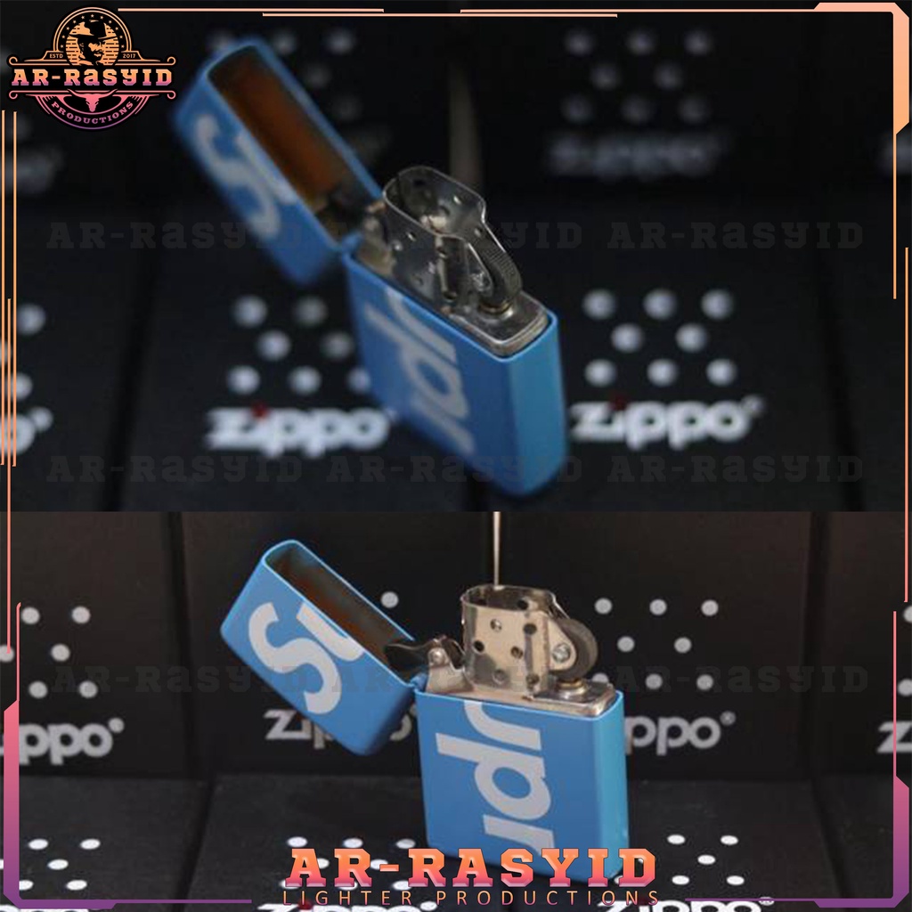 BISA COD! Korek Api Minyak Zippo Matte Biru Muda Sky Blue Supreme