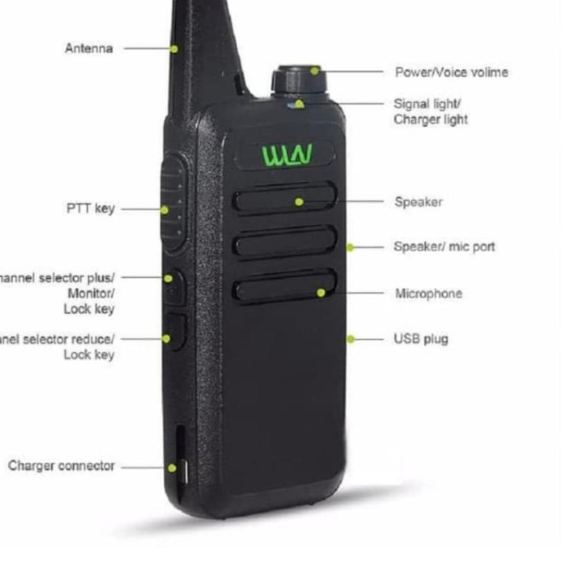 Paling Laris PXTON - Sepasang HT WLN KD - C1 HT UHF Free Handsfree Lengkap KDC1 WLAN ORIGINAL isi 2p