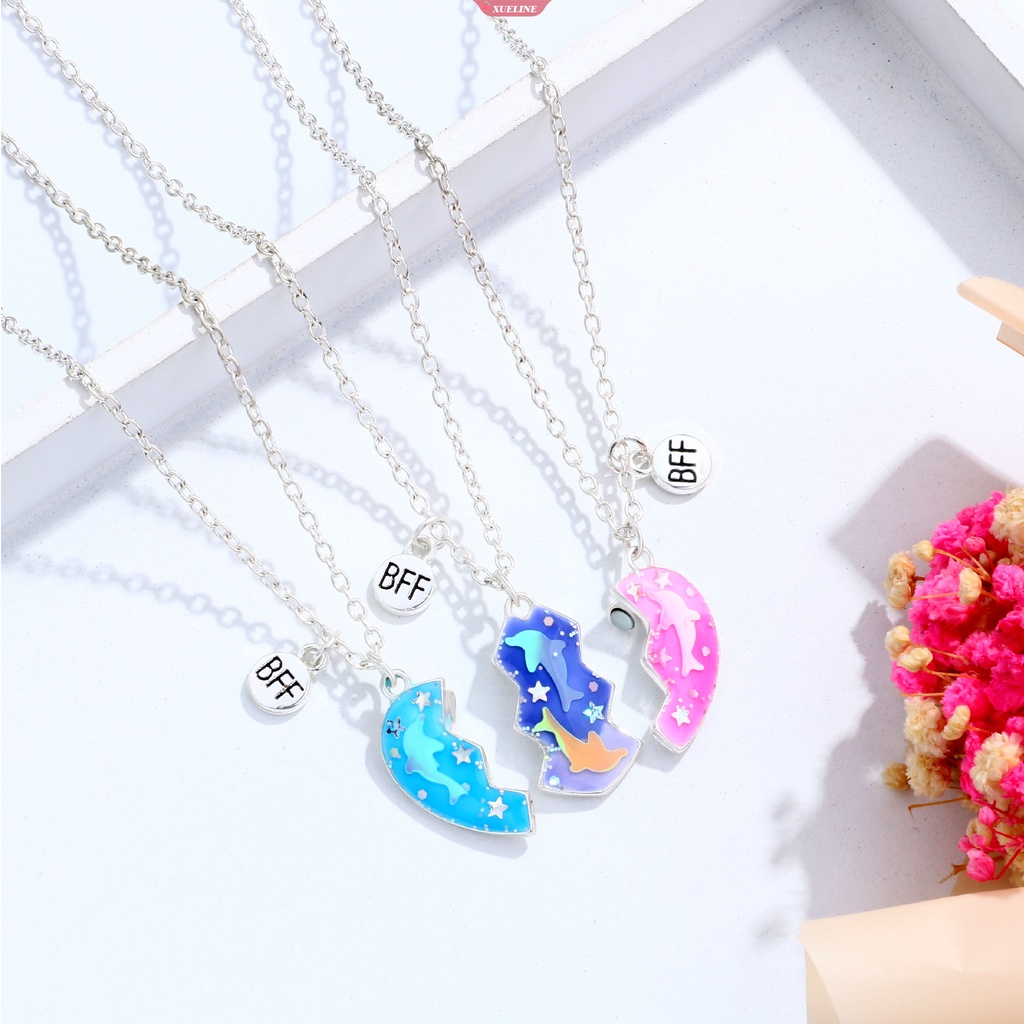 Fashion Teman Baik Kalung Anak Geometris Tetes Minyak magnet splicing love necklace 3set [ZXL]