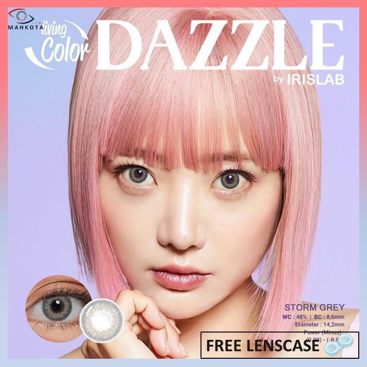 SOFTLENS DAZZLE NORMAL &amp; MINUS (-0.50 SD -4.00) BY IRISLAB DIA 14.2MM / FREE LENSCASE / GREY BLACK BROWN / LIVING COLOR / Softlen Soflen Soflens