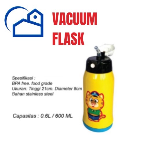 Botol Minum Anak Panas / Dingin 600 ml Vacuum Flask 6060