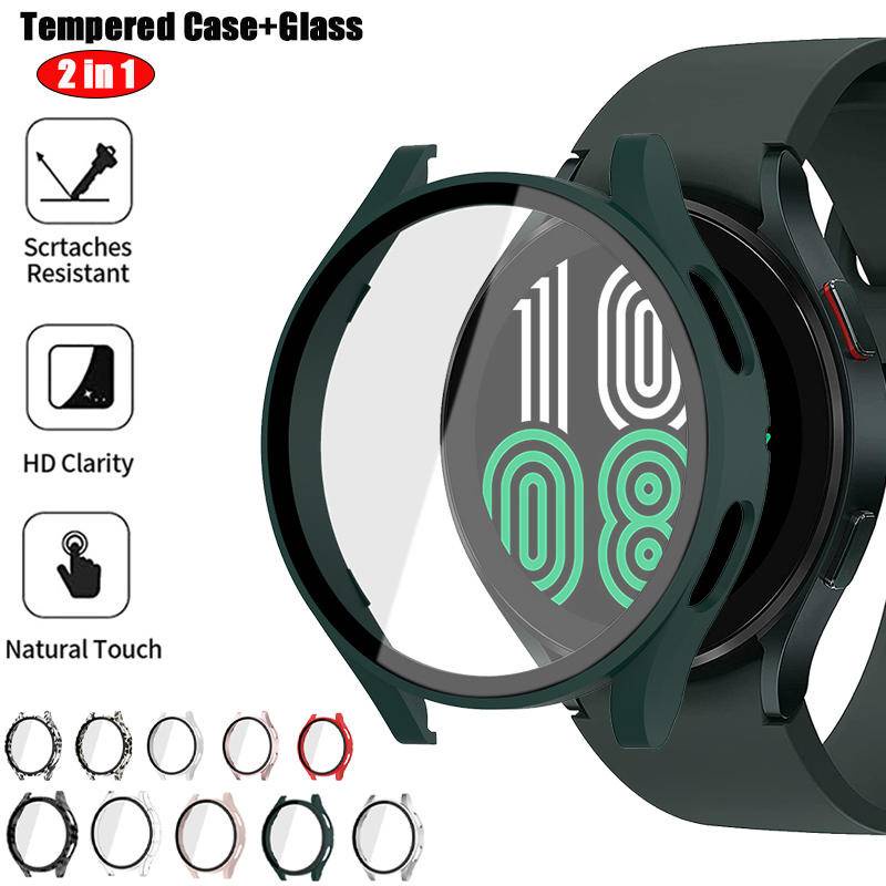 Case Pelindung Bahan Kaca Matte 44mm 40mm Untuk Samsung Galaxy Watch 4