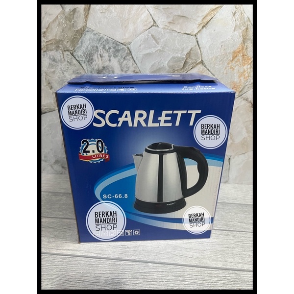 BISA COD Teko Listrik Scarlett 2 liter Electric heat Kettle 2L // TEKO LISTRIK PEMANAS AIR SCARLETT UKURAN 2 LITER