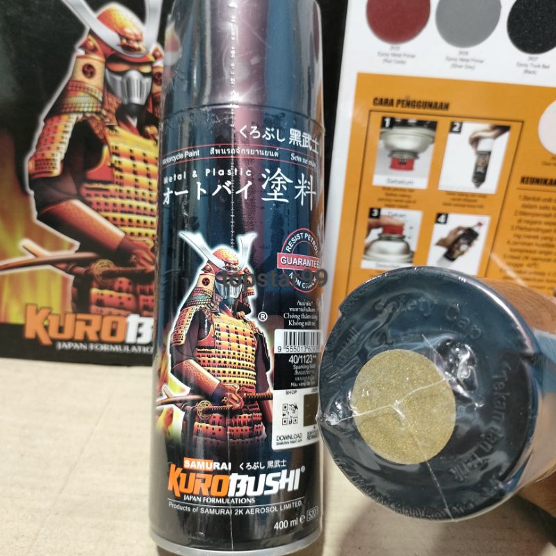 Pilok Pilox Cat Samurai 1123 Sparking Gold Gold Metalic Metalik 400ml Cat Semprot Samurai Paint