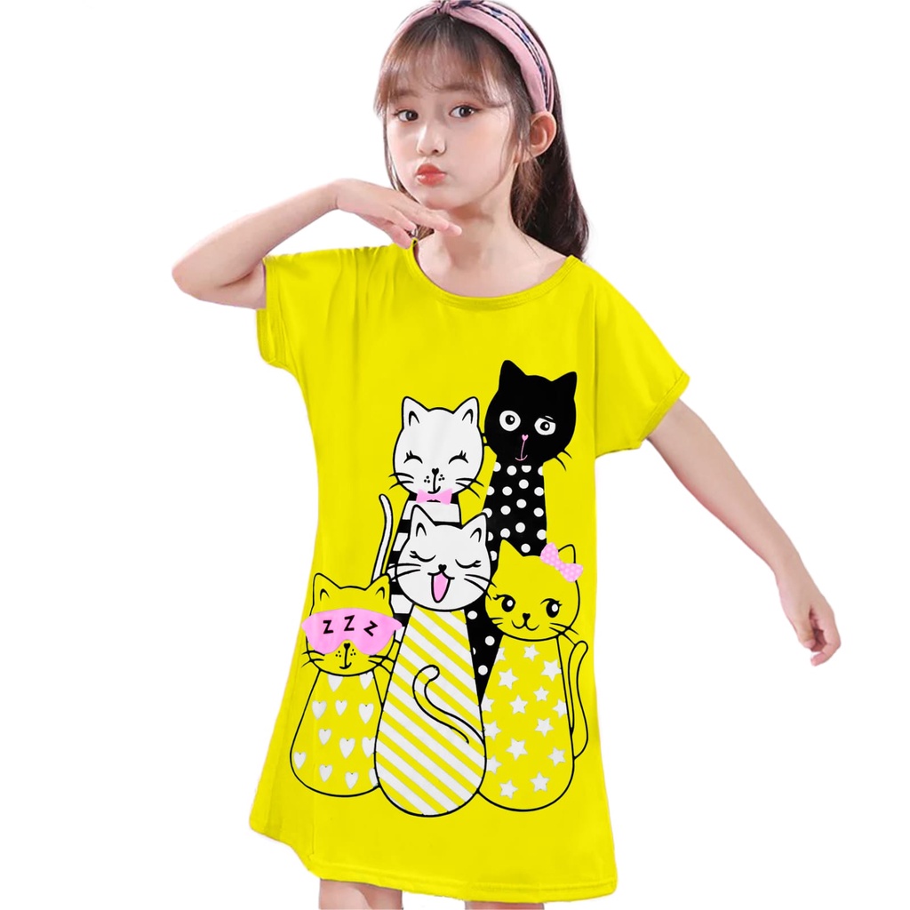 DASTER Anak Motif Kucing 2-12 Tahun