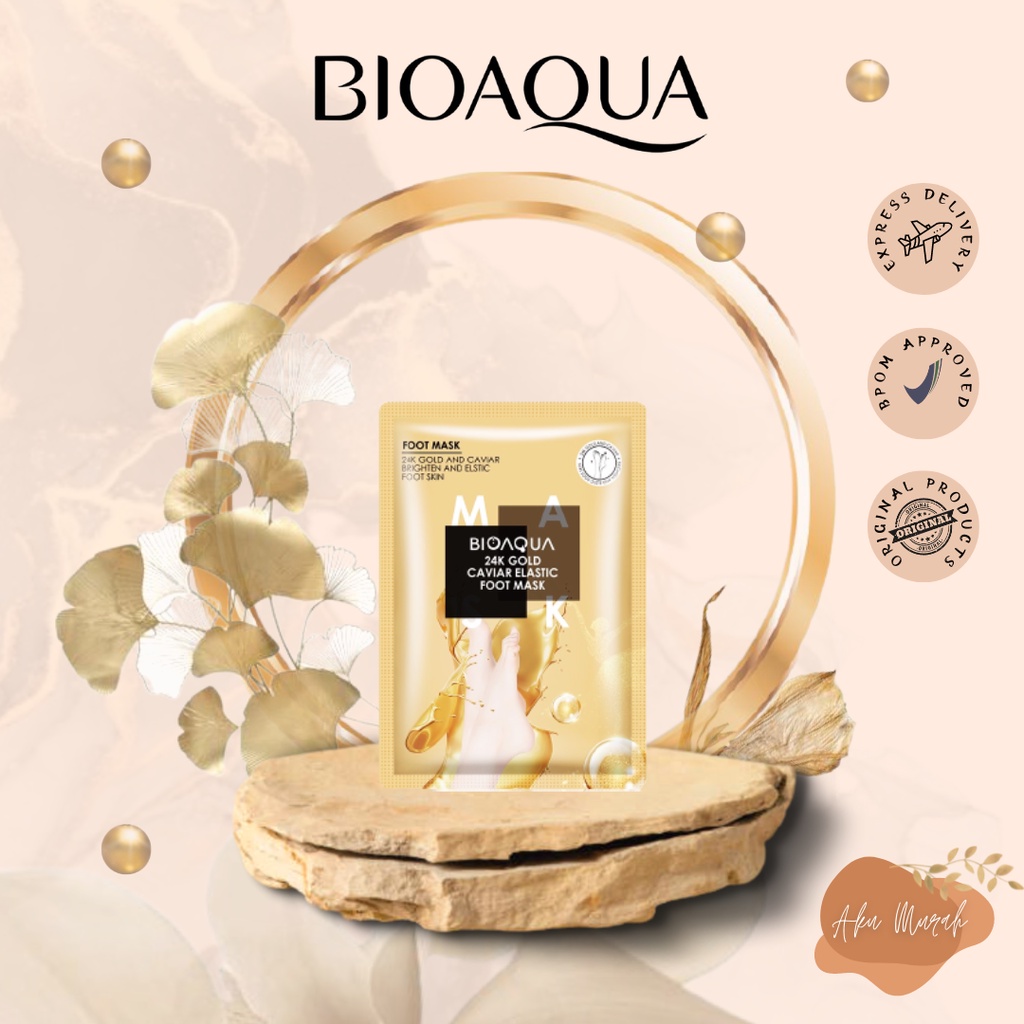 ✨ AKU MURAH ✨ BIOAQUA 24K Gold Caviar Brightening Foot Mask 35g / Moisturizing Masker Kaki Pengelupas Kulit Mati