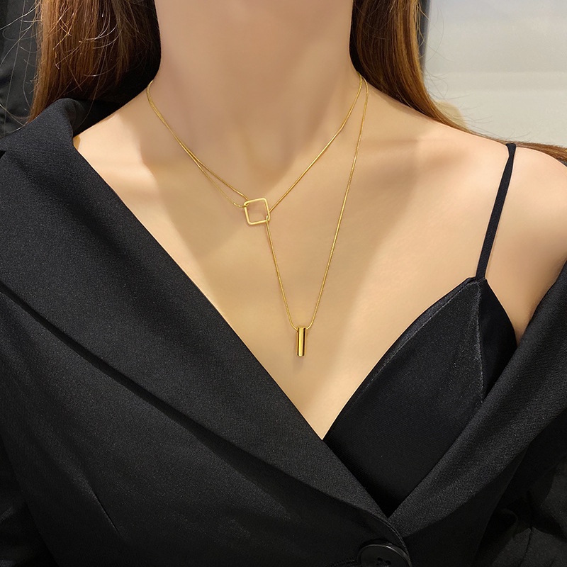 Fashion multi-layer Choker Kalung Wanita Sederhana Perhiasan Keren
