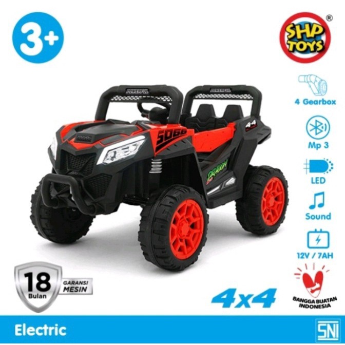 Mainan Mobil Aki Volta 5066 UTV Dragon - BAN KARET - Merah