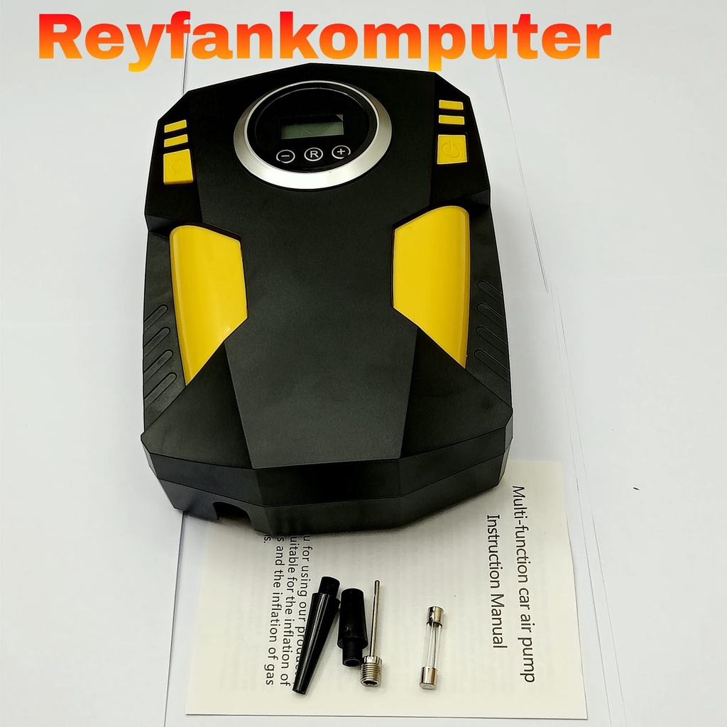 Satu Paket Inflator Pompa Angin Ban Mobil Tire Pump 120W Dan Adaptor Lighter Converter Konverter 220V AC To 12V DC Lighter Socket Power Mobil Kulkas EU 5A