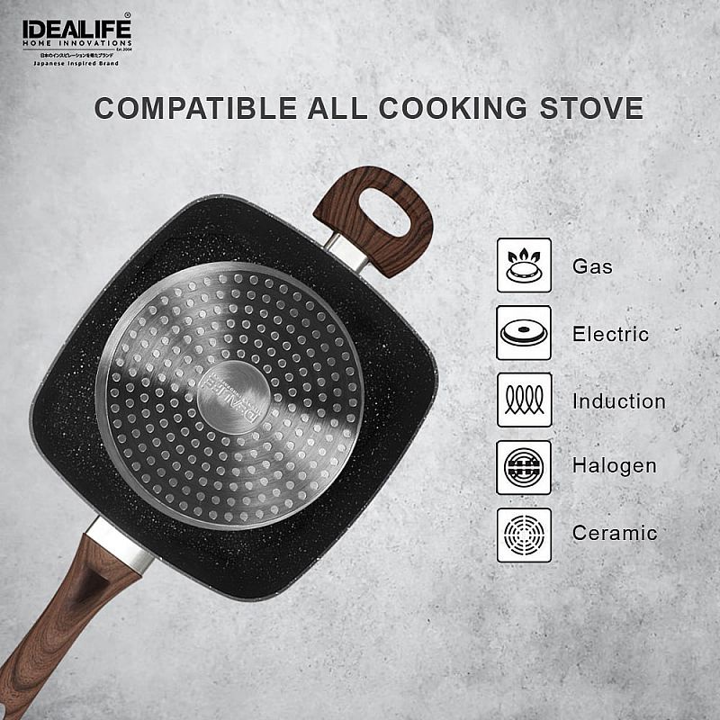 Idealife Multi Function Pan IL-24MP Cookware - Panci Serbaguna 24cm