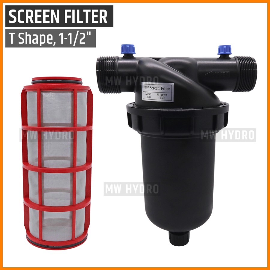 Irrigation Screen Filter, 1-1/2 Inch, Medium T-Shape