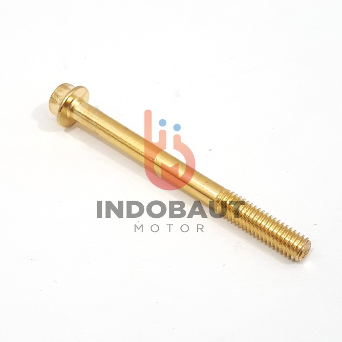 Flange Bolt Baut Blok Mesin 6x60 Kunci 8 Gold