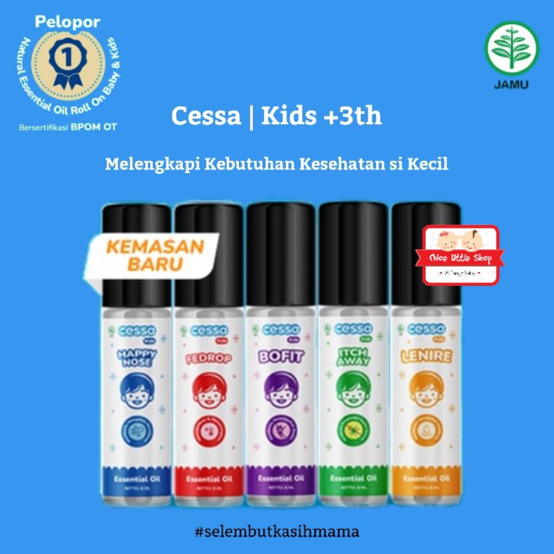 Cessa Baby / Kids Natural Essential Oil 8ml Cough Flu / Fever Drop / Itch Away / Lenire / Imunne