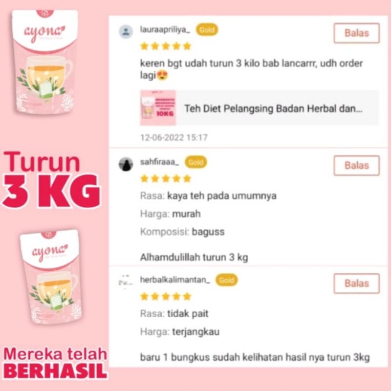 (READY) TEH DIET DAN PELANGSING BADAN HERBAL PELUNTUR LEMAK DETOX AMPUH AYONA