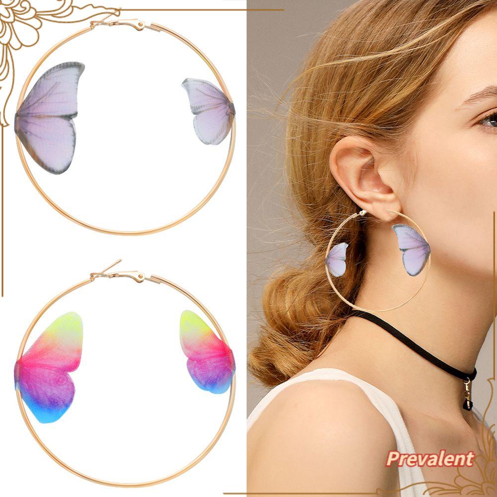 Preva Anting Kupu-Kupu Ganda Anting Hadiah Wanita Gadis Perhiasan Ear Hoop