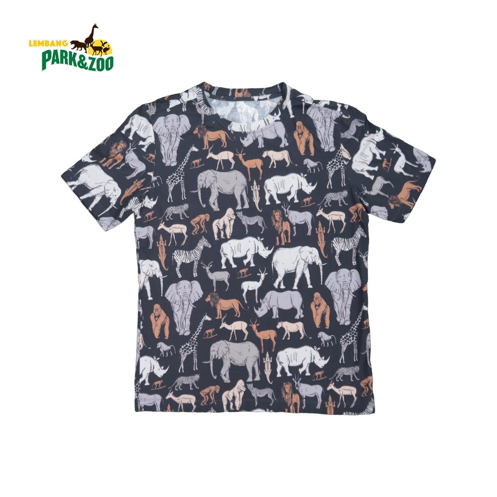 Lembang Park &amp; Zoo - T -Shirt Fullprint Kids K motif LZ Fam 3 ( Anak umur 1 - 3 Tahun ) Unisex / Atasan Anak / Kaos Anak