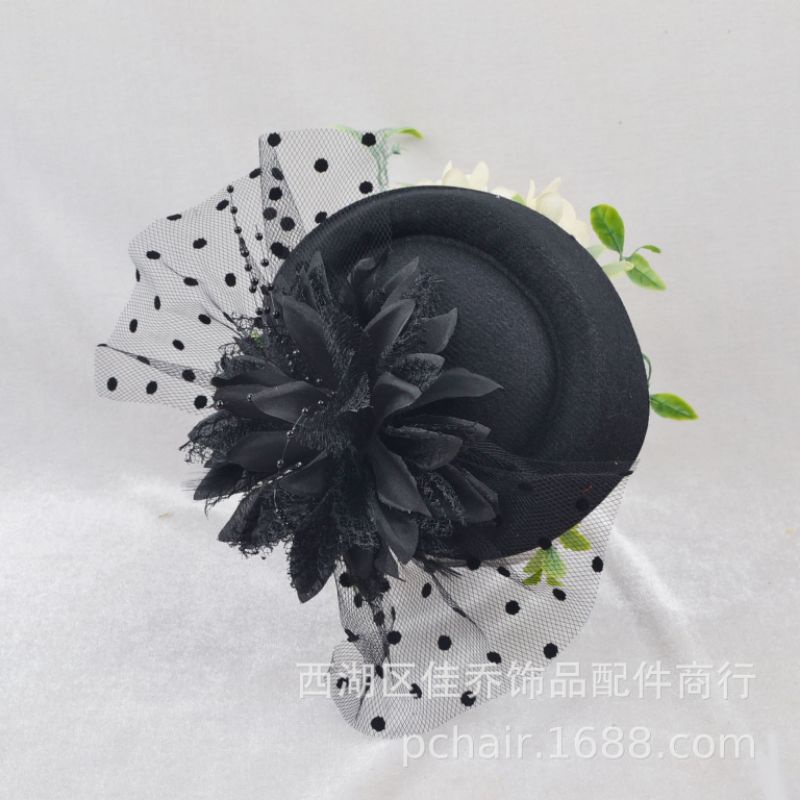 TOP-07 Headpiece topi renda fascinator hat hiasan kepala topi gatsby bunga