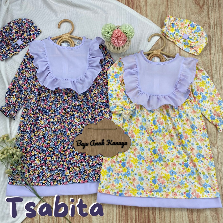 2-5TH GAMIS ANAK TSABITA LONG DRESS ANAK PEREMPUAN WITH BARET BY MYBEE