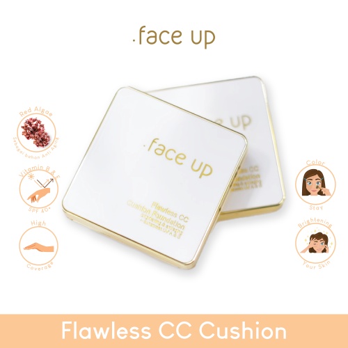 .FACE UP Flawless CC Cushion (New series of anti aging) with RED ALGAE [SINERGIA]