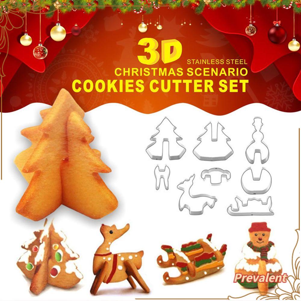 Preva 8pcs Bakeware Natal 3D Alat Masak Cetakan Kue Cake Mold