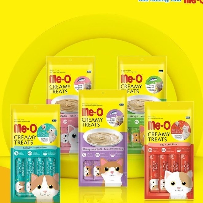 snack kucing meo creamy treats 1dus(isi12pack) rasa bonito flavor