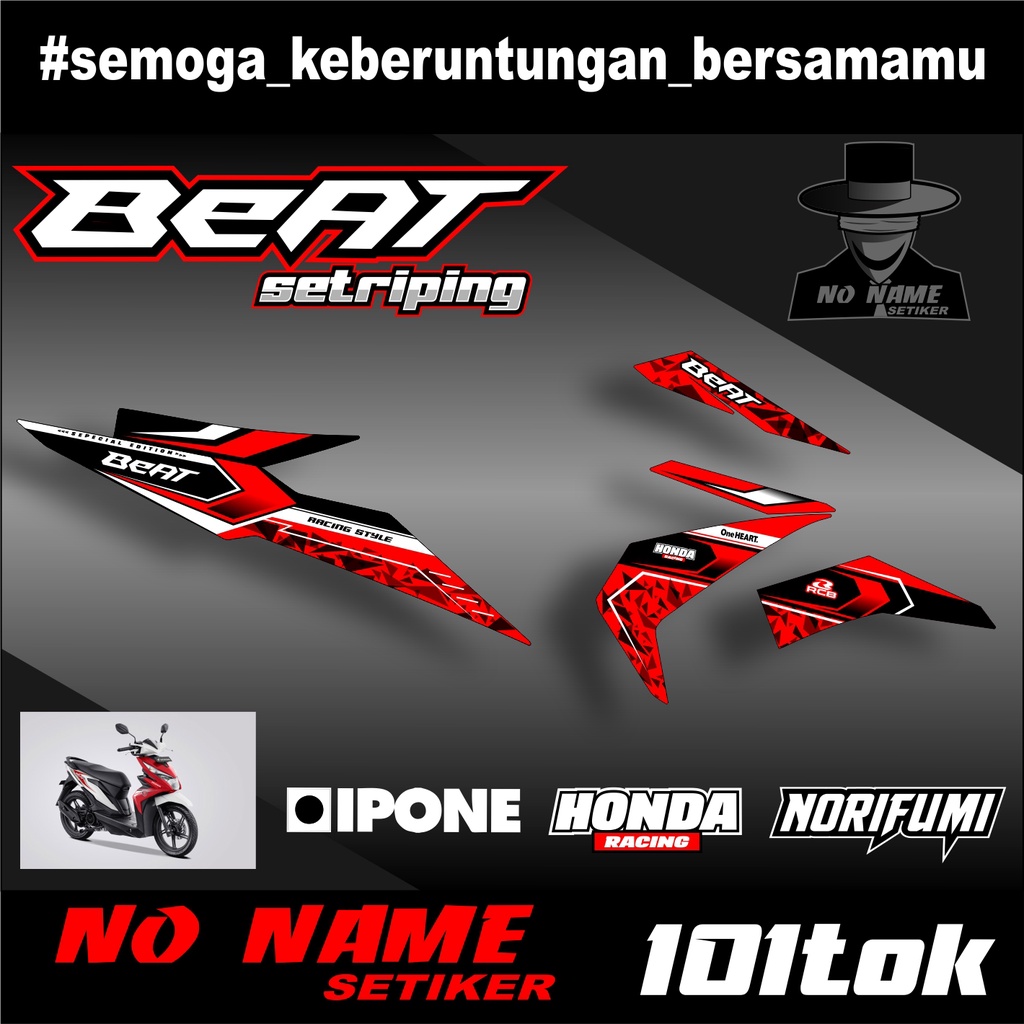 Striping stiker setiker Motor Beat esp (101tok) 2016 2017 2018 2019 / Fi New Esp Iss Variasi Honda 002