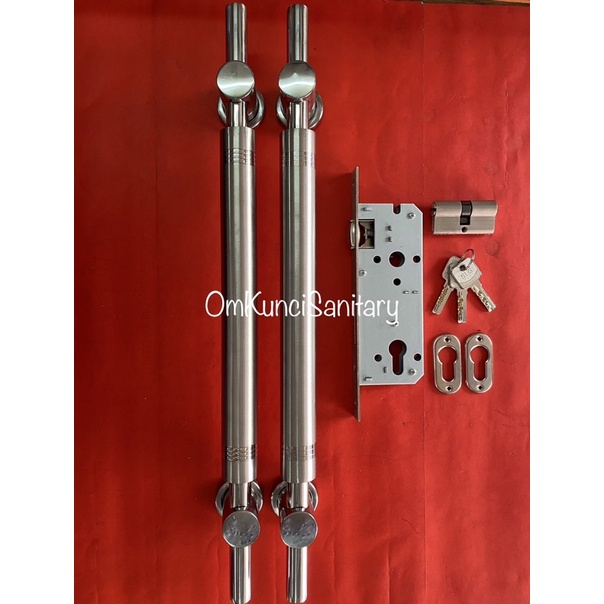 Pull Handle Pintu Rumah Tarikan Pintu Gagang Pintu Bulat Sunduk Stainless Panjang 50cm Set Komplit