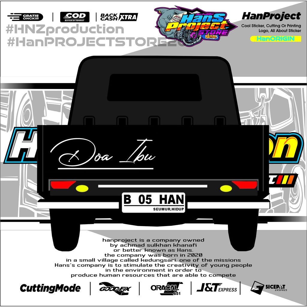STICKER CUTTING PINTU BAK BELAKANG MOBIL PICK UP TERBARU BISA CUSTOM  ATAU REQUEST SUKA SUKA