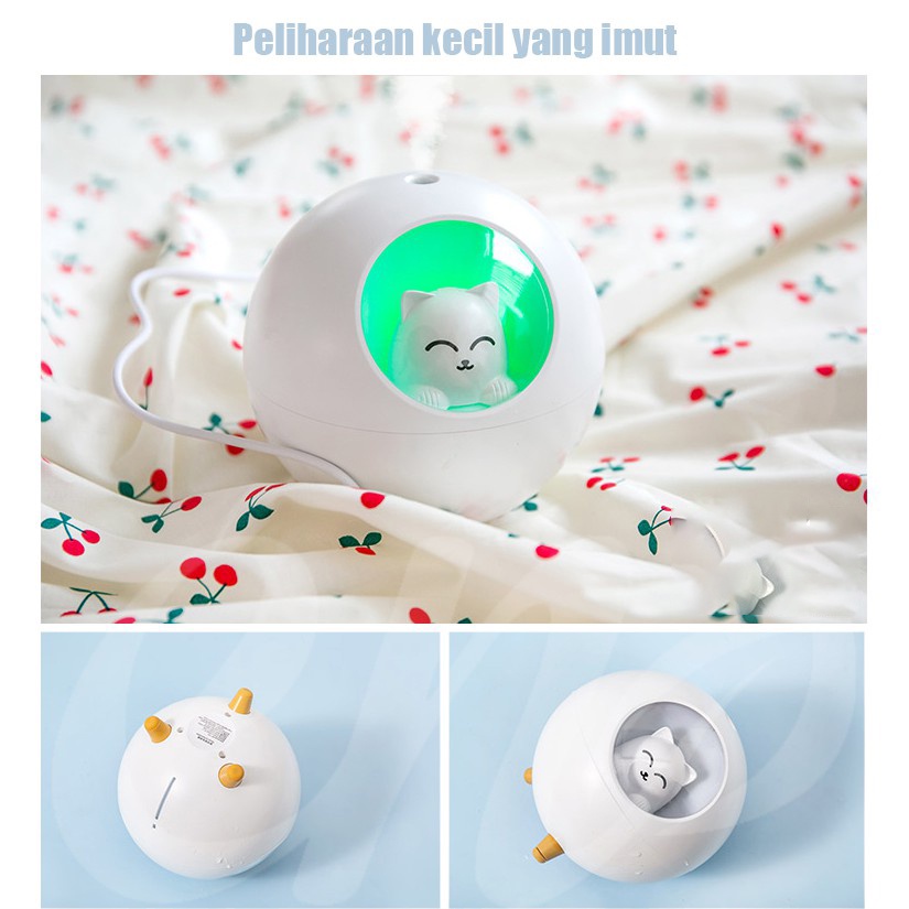 Holiven Anak Kucing Humidifier 220ML Essential Oil Diffuser Aroma Terapi Pengharum Ruangan
