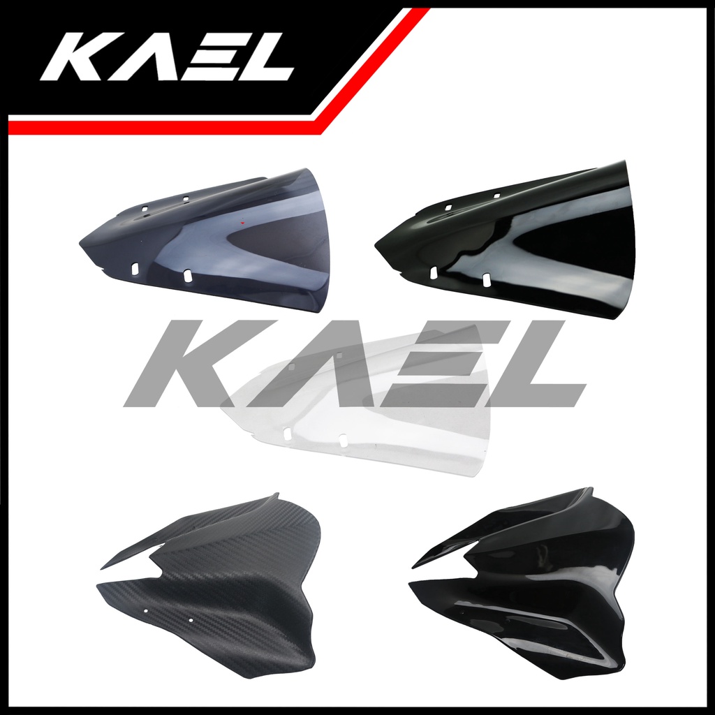 Visor Variasi Yamaha Aerox 155 Old/Aerox New Connected Windshield Bening-Hitam-Smoke-Riben-Ribben Winshield-Winsil-Winshild-Tameng Lama Wind Shield Batman-Bat Man