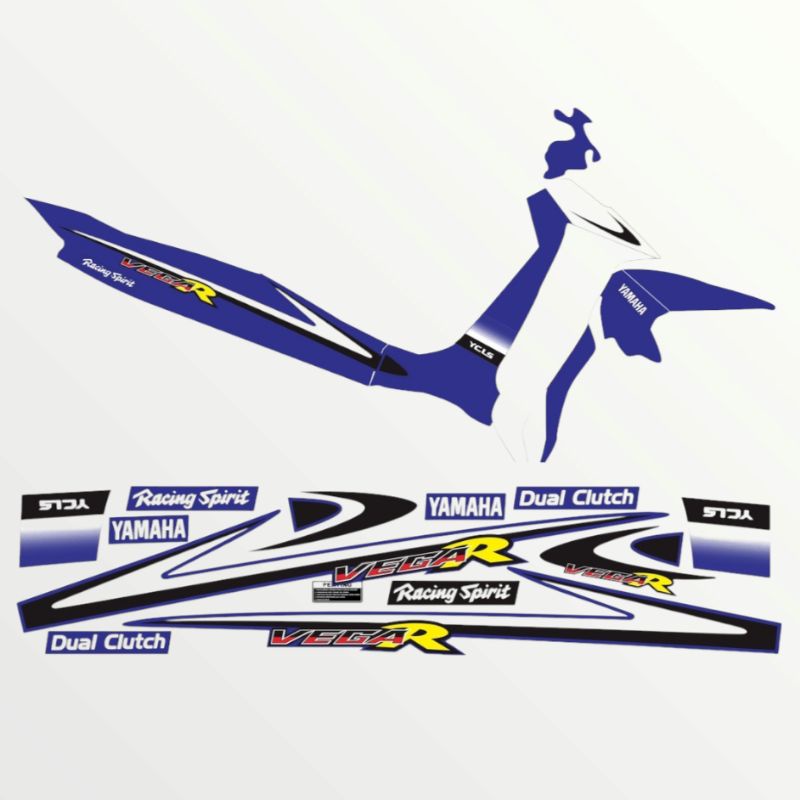 Striping sticker motor yamaha vega r lama custom ss two malaysia tahan pernis printing cutting