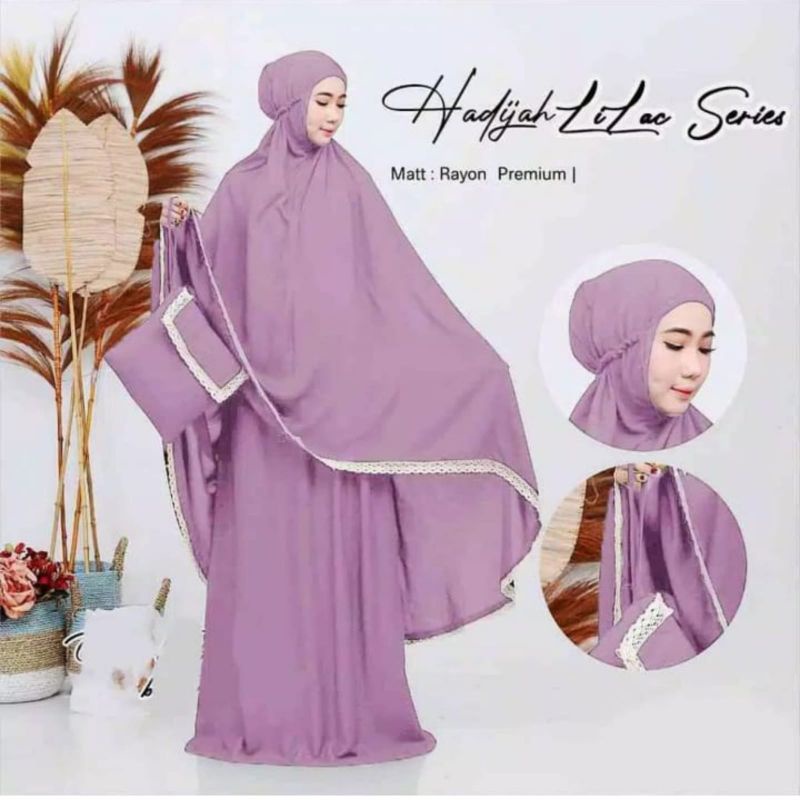 GLOSIR Mukena Dewasa Rayon Polos Traveling Renda Rajut |Mukena Rayon Renda Dewasa