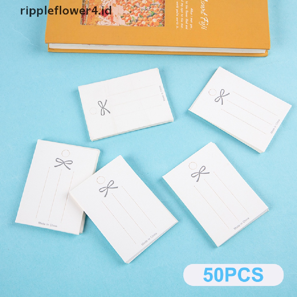 {rippleflower4.id} 50pcs Kartu Kertas Putih Aksesoris Rambut Card DIY Handmade Hair Clip Hairband Kemasan Perhiasan Price Tag Card~