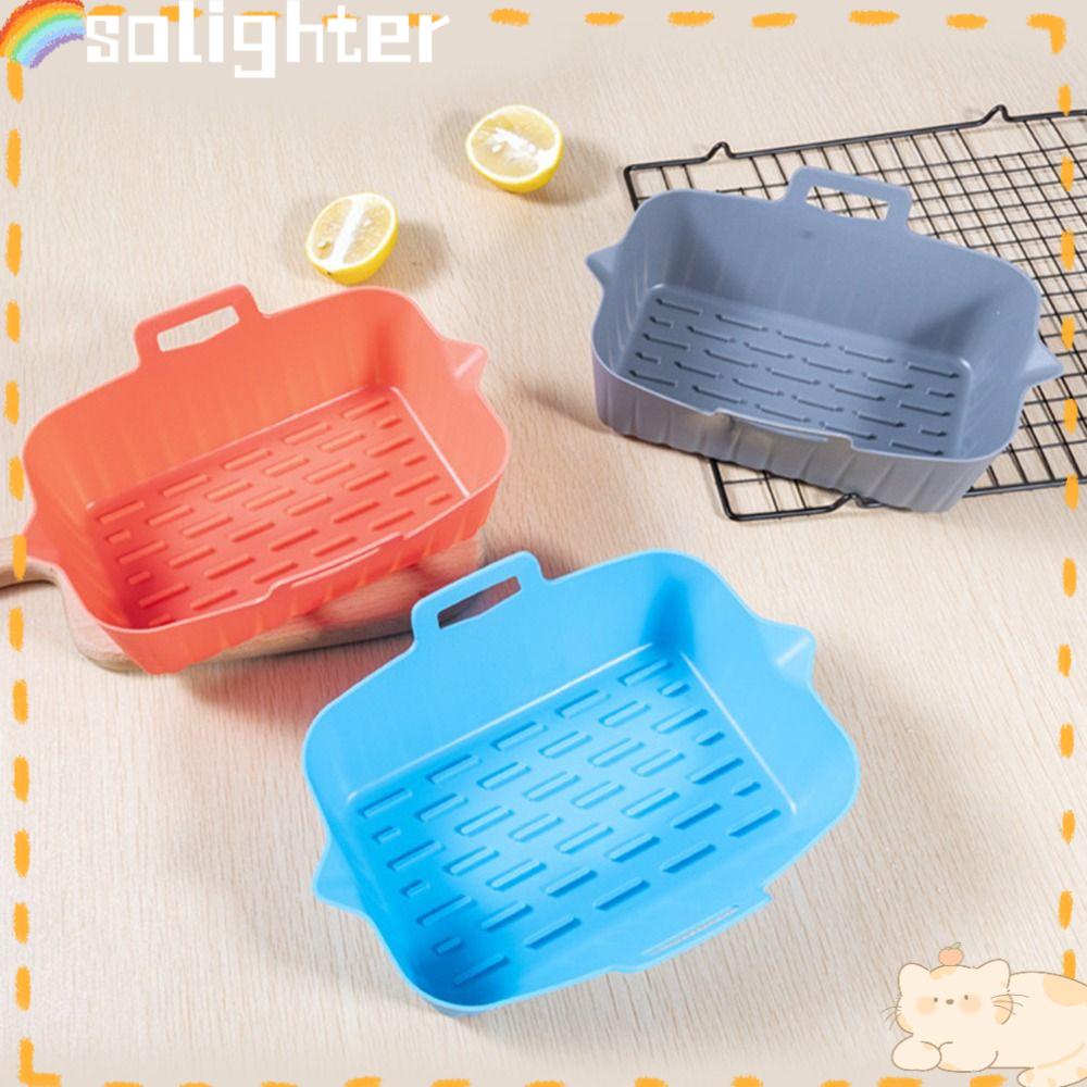 Solighter Air Fryer Silicone Pot Pengganti Reusable AirFryer Aksesoris Baking Basket