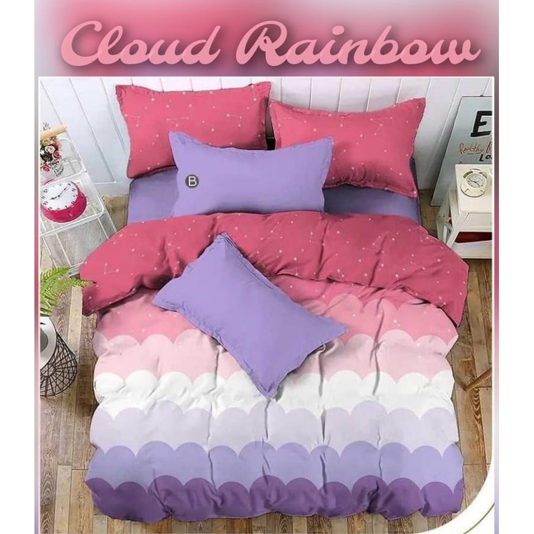 sprei motif cloud rainbow terbaru