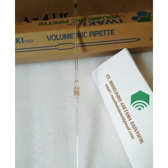 Jual Volumetric Pipette 3 mL Pipet Volumetrik gondok IWAKI ASLI