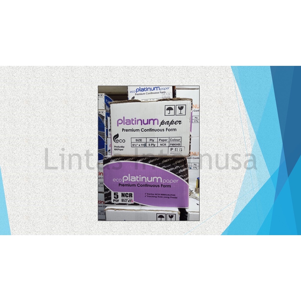 

Continuous Form Ukuran 9,5 Inch x 11/2 Inch, 5 Ply PRS ( Bagi 2 ) NCR Merk Platinum /MERK JNS