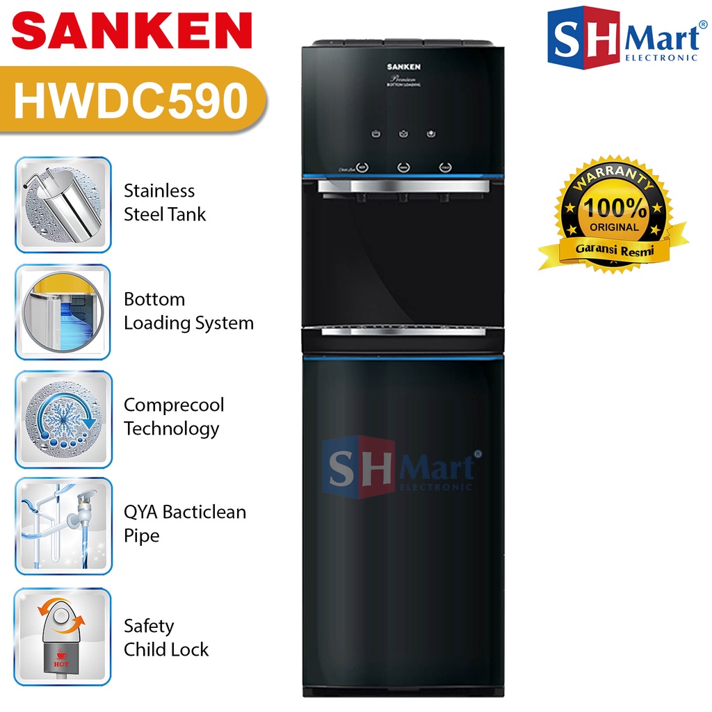DISPENSER GALON BAWAH SANKEN HWD-C590 / HWD C590 / HWDC590 GARANSI RESMI (MEDAN)