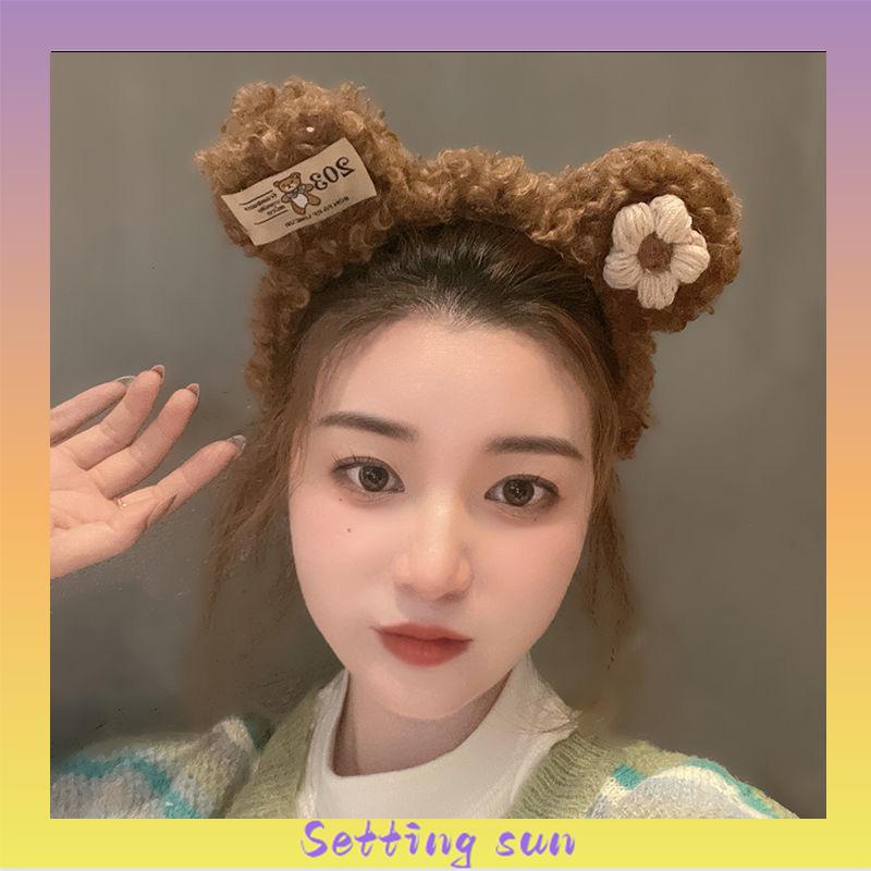 Jepit Rambut Gaya Korea Desain Telinga Beruang Yang Bentuk Untuk Wanita Aksesori Rambut TN