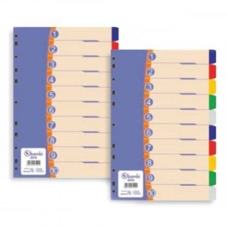 

OBRAL Bambi Divider Plastik A4 10 Warna 2610 Pembatas Binder Plastik A4 Code 5684