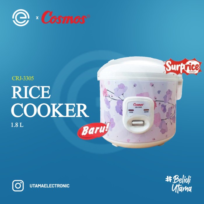 Cosmos Rice Cooker 1.8 Liter Crj-3305 #Original