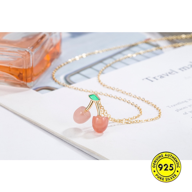 Minyak Menetes Cerise Pendant Light Mewah Indah Sangat Halus Rantai Klavikula U1516