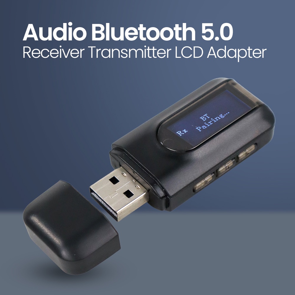 OLLIVAN USB Audio Bluetooth 5.0 Receiver Transmitter LCD Display Adapter - T11