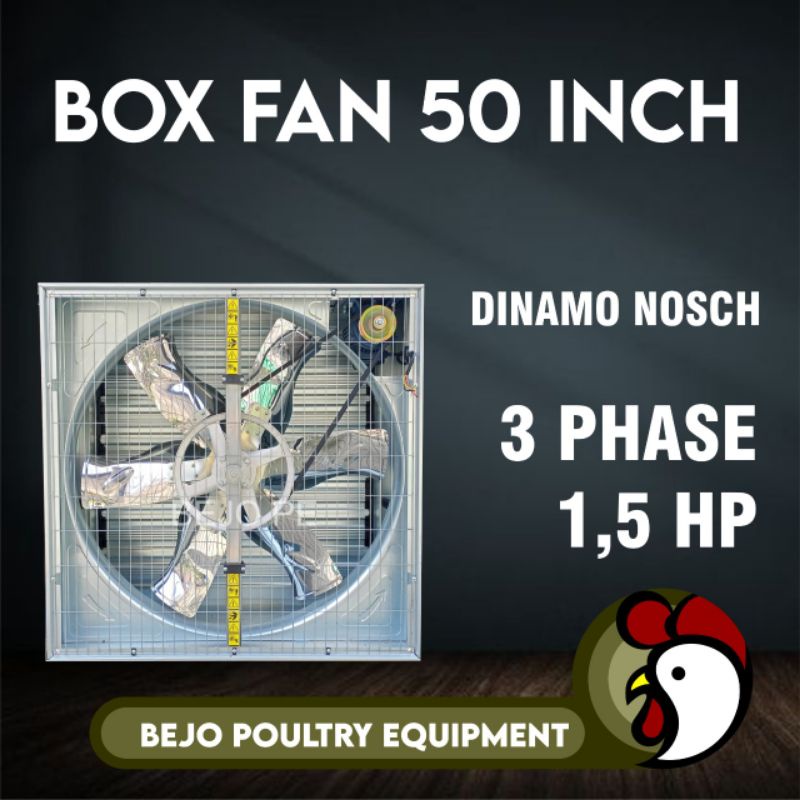 Blower kandang ayam/ boxfan 50 inch 3 phase dinamo nosch