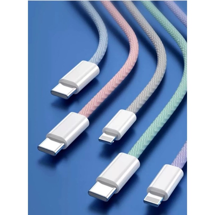 Kabel Data Macaron AK-02 Micro USB V8 Type-C iPhone Fast Charging Kabel Charger Warna Warni