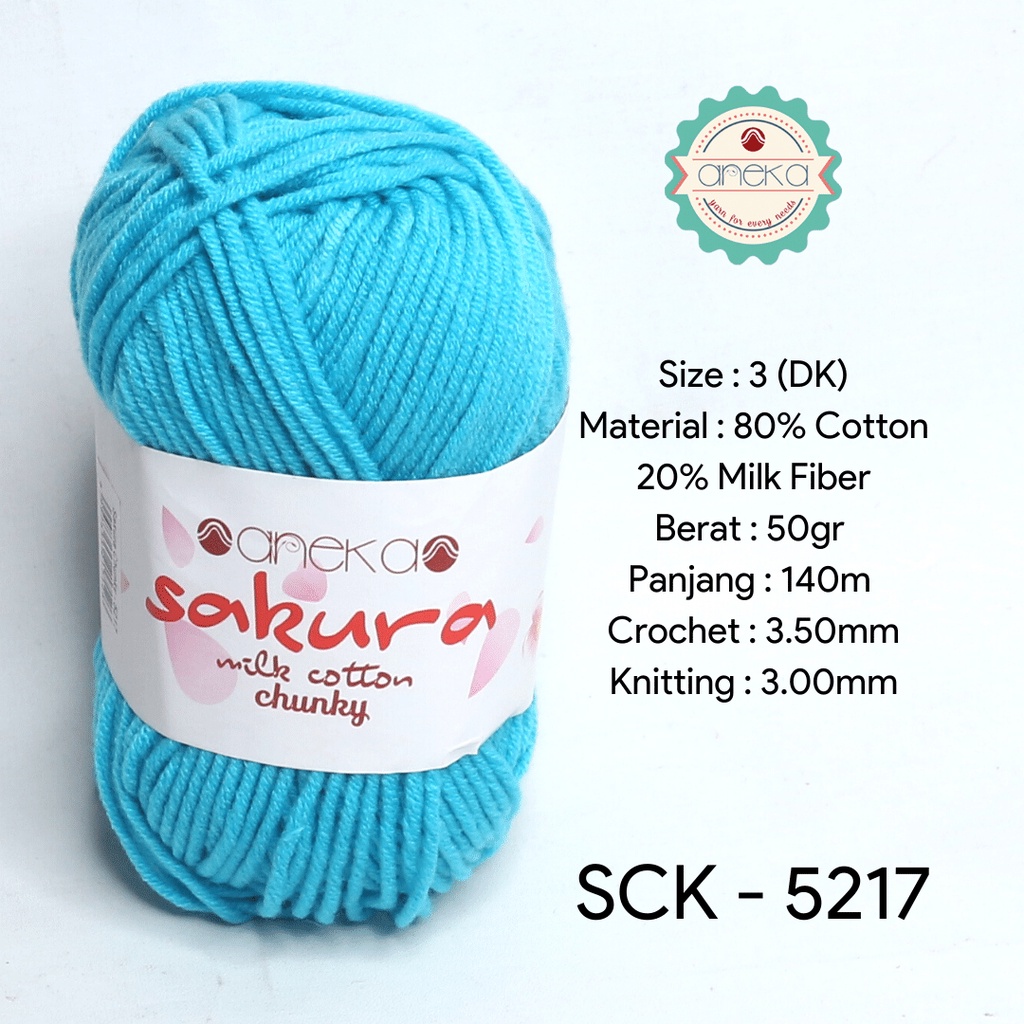 Benang Rajut Katun Susu Sakura Milk Cotton Chunky - 5217