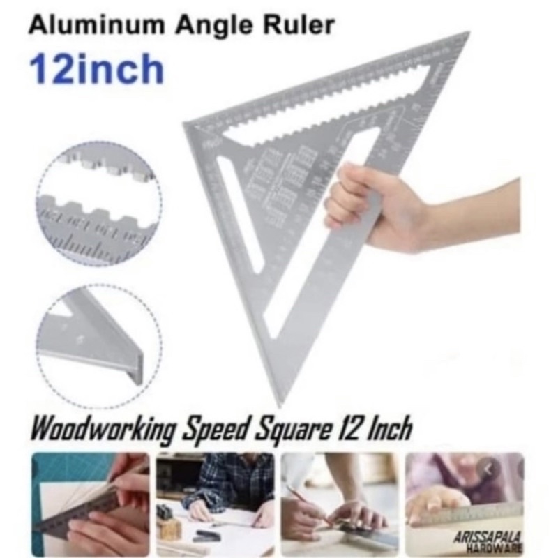 

Aluminium Angle Ruler 12” | Penggaris Siku Segitiga Aluminium Besar 12inch